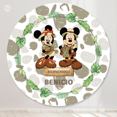 Banner circular imprimible mickey minnie safari tukit