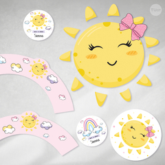 Kit imprimible cumpleaños sol sun tukit - comprar online