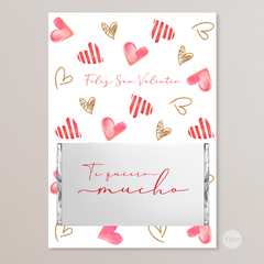 Tarjeton y envoltorio chocolatin imprimible san valentin tukit - comprar online
