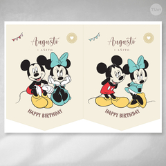 Banderin imprimible cumpleaños minnie mickey tukit - comprar online