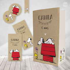 Kit imprimible snoopy kraft tukit - tienda online