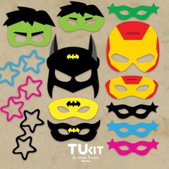Kit imprimible antifaces mascaras superheroes - comprar online