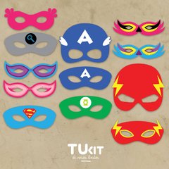 Kit imprimible antifaces mascaras superheroes - comprar online