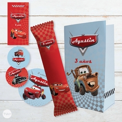 Kit imprimible cars rayo mcqueen autos candy bar tukit - comprar online