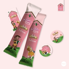 Kit imprimible granja de zenon rosa candy bar tukit - comprar online