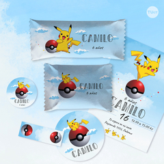 Kit imprimible pikachu pokemon candy bar tukit - tienda online