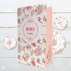 Kit imprimible shabby chic flor roja candy bar tukit en internet