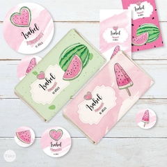 Kit imprimible sandias watermelon candy bar tukit - comprar online
