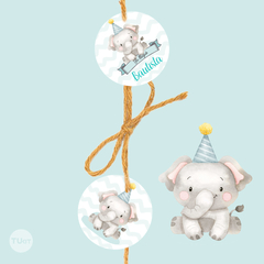 Kit imprimible tarjetas topper bebe elefante nene tukit - comprar online