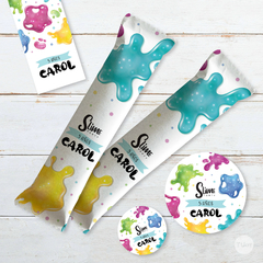Kit imprimible slime colores candy bar tukit - comprar online