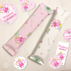 Kit imprimible peppa pig hada y flores rosas candy bar tukit - comprar online
