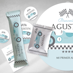 Kit imprimible auto carrera vintage tukit - comprar online