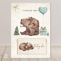 Tarjeton y envoltorio chocolatin imprimible oso dia de la madre tukit - comprar online