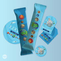 Kit imprimible planetas cohete candy bar tukit en internet