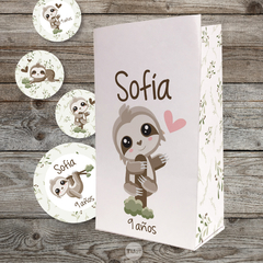 Kit imprimible perezosos sloth animalitos candy bar tukit - comprar online