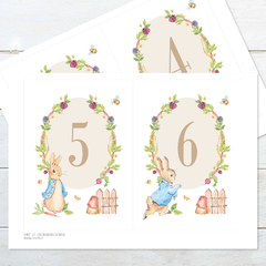 Numeros de mesa imprimibles Peter Rabbit tukit - comprar online