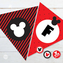 Kit imprimible mickey mouse rojo y negro candy bar - comprar online