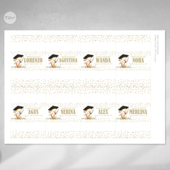 Etiqueta envoltorio imprimible egresados graduacion zorro tukit - TuKit