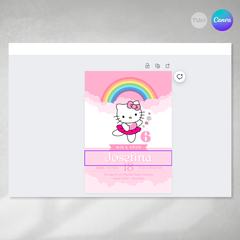 Invitacion kitty bailarina rosa texto editable canva tukit en internet