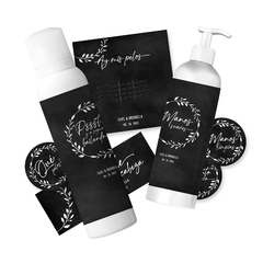 Kit imprimible baño sos textura negro tukit - comprar online