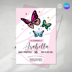 Invitacion mariposas texto editable canva tukit en internet