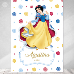 Kit imprimible cumpleaños princesa blanca nieves rojo amarillo azul tukit en internet