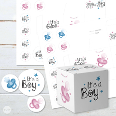 Caja cubo imprimible its a boy its a girl tukit en internet
