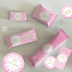 Kit imprimible coronita de reina rosa tukit - comprar online