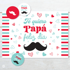 Kit imprimible decoracion dia del padre corazones tukit - TuKit