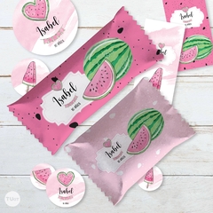 Kit imprimible sandias watermelon candy bar tukit en internet