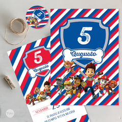 Kit imprimible patrulla de cachorros paw patrol candy bar - comprar online