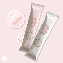 Kit imprimible coneja rosa primer año bautismo candy bar - TuKit