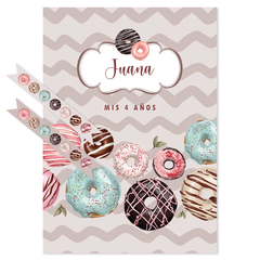 Kit imprimible donas donuts rosquillas acuarela candy bar tukit - tienda online