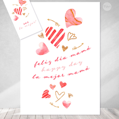 Kit imprimible decoracion corazones dia de la madre feliz dia mama tukit - tienda online