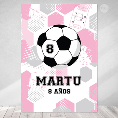 Kit imprimible futbol pelota rosa candy bar tukit - TuKit