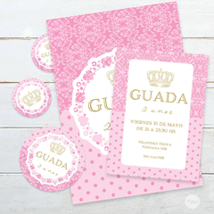 Kit imprimible coronita de reina rosa tukit en internet