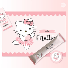 Kit imprimible hello kitty bailarina tutu cumpleaños candy bar - tienda online