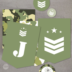 Kit imprimible camuflado militar soldados cumpleaños tukit - TuKit