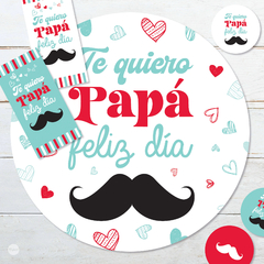 Kit imprimible decoracion dia del padre corazones tukit - tienda online