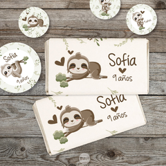 Kit imprimible perezosos sloth animalitos candy bar tukit - TuKit