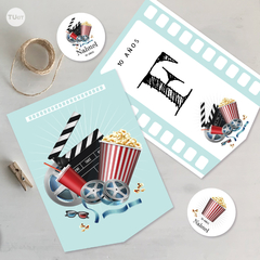 Kit imprimible movie time cine tukit - comprar online