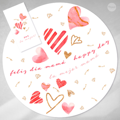 Imagen de Kit imprimible decoracion corazones dia de la madre feliz dia mama tukit