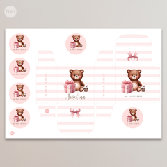 Juego imprimible baby shower rosa acuarela tukit - tienda online