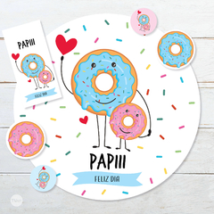 Kit imprimible decoracion dia del padre donas donuts tukit - tienda online