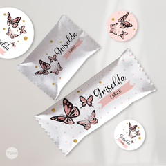 Kit imprimible mariposas salmon tukit - tienda online