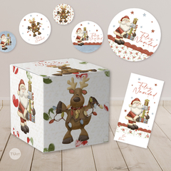 Kit imprimible decoracion feliz navidad scrap tukit - tienda online