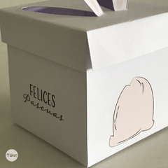 Caja tapa decorativa golosinera conejito orejas felices pascuas imprimible tukit - tienda online