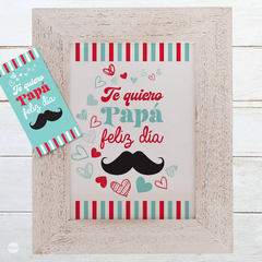 kit imprimible dia del padre, feliz dia papa, papi te quiero, corazones rojos, tifany, corazoncitos, bigote