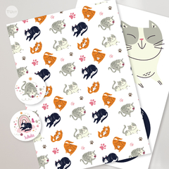 Kit imprimible gatitos arcoiris tukit - tienda online