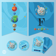 Imagen de Kit imprimible planetas cohete candy bar tukit